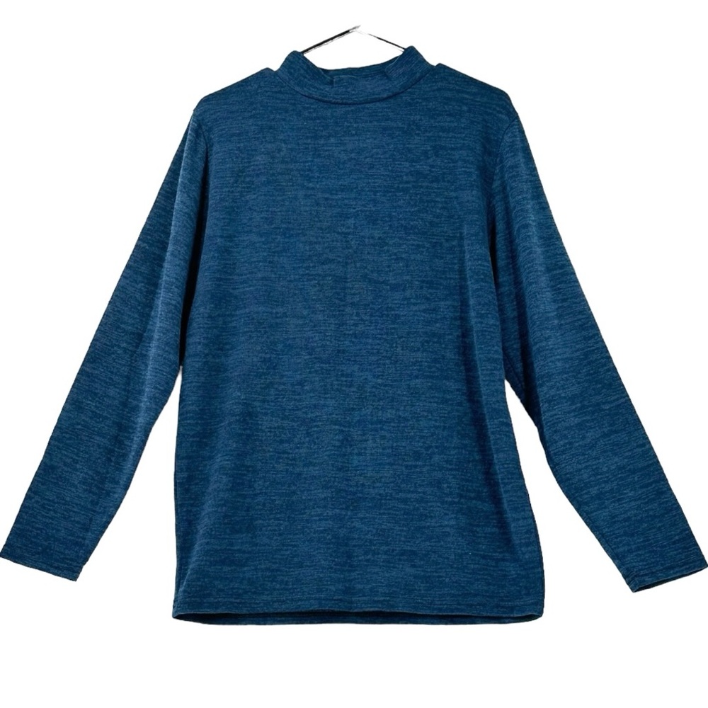 H2H Women’s Mock Neck Long Sleeve Sweater Blue Marl Size L